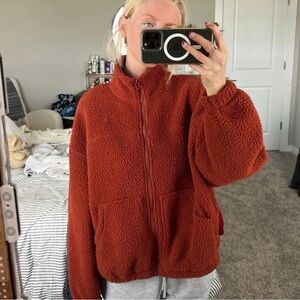 Old Navy Women's Sherpa Jacket - Warm Rust Color!